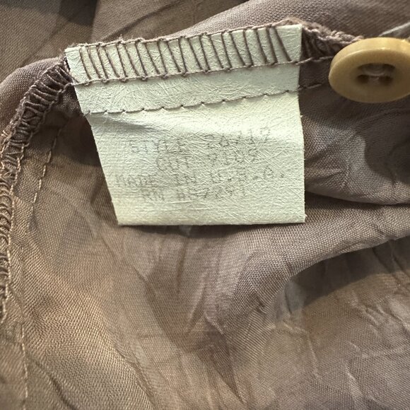 Johnny Was Embroidered Button Blouse Boho Crinkle Cotton Rayon Top Mauve Small - Picture 11 of 12